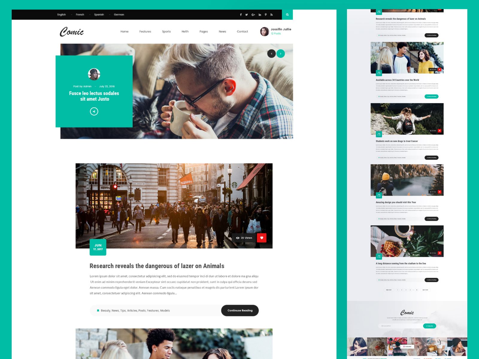Comic - Personal Blog PSD Template