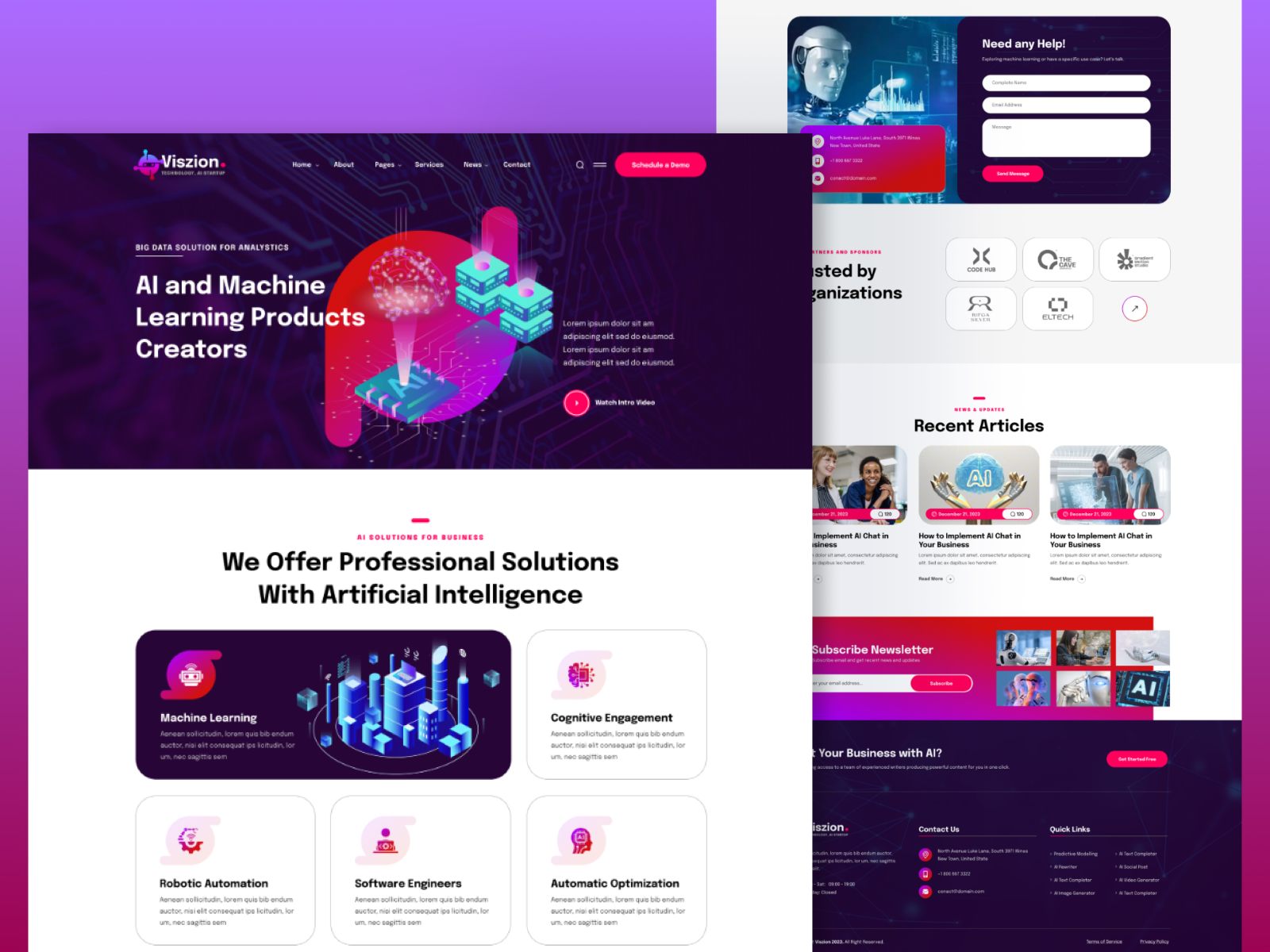 Viszion – Artificial Intelligence Figma Template